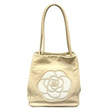 Chanel Camellia Lambskin Shoulder Bag Women Beige One Size