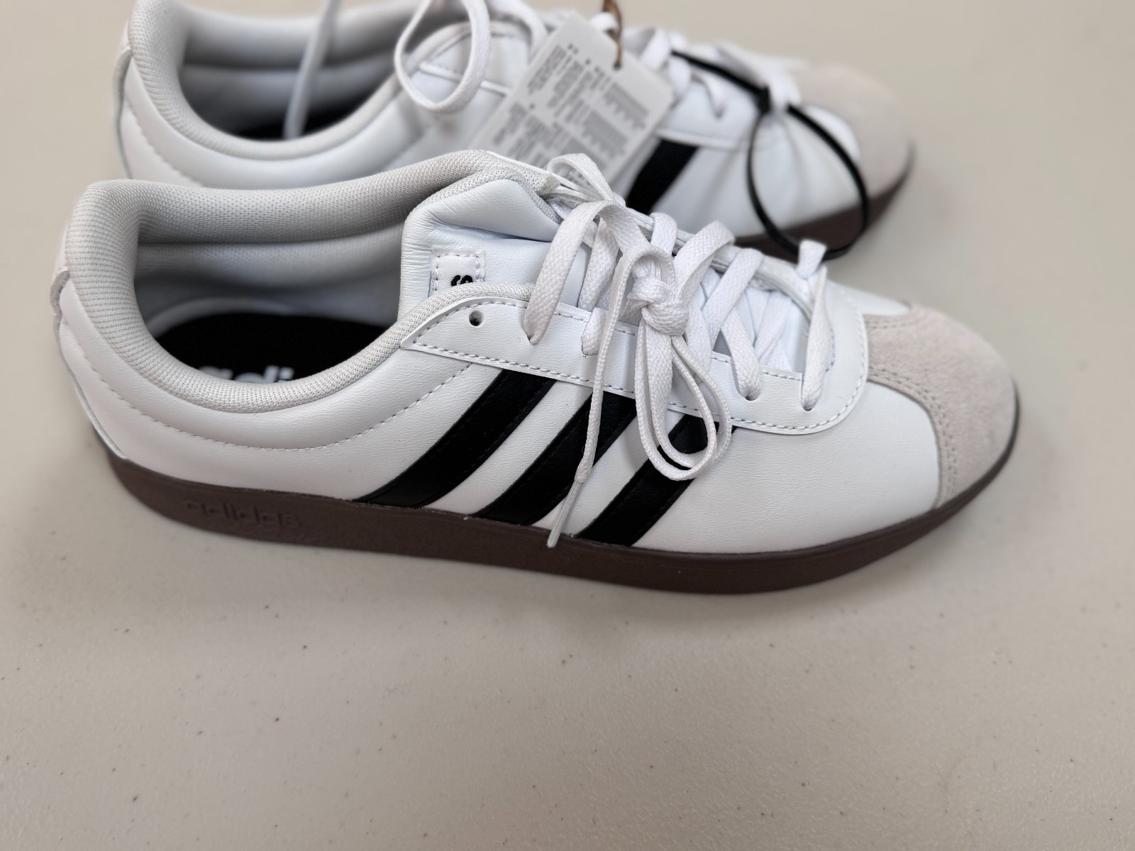 Adidas VL Court Base Trainers UK 6 EU 39.3 White Black Gum ID3714 Retro Shoes image 5