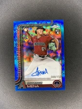 2025 Topps Chrome Logofractor Rookie Autographs Cristian Mena #RA-CME Blue /150 