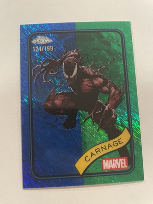 Carnage Topps Chrome Marvel 2025 #173 Blue & Green Shimmer Refractor /199