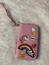 Kids Pink Unicorn Rainbow Wristlet Wallet