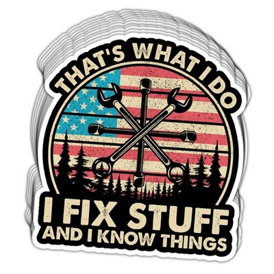 (3in-10Pcs) That's What I Do I Fix Stuff and I Know Things Sticker Funny Plum...