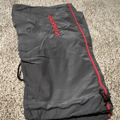 Umbro  men s Gray Track Pants Red Trim Size S Polyester Elastic Waist