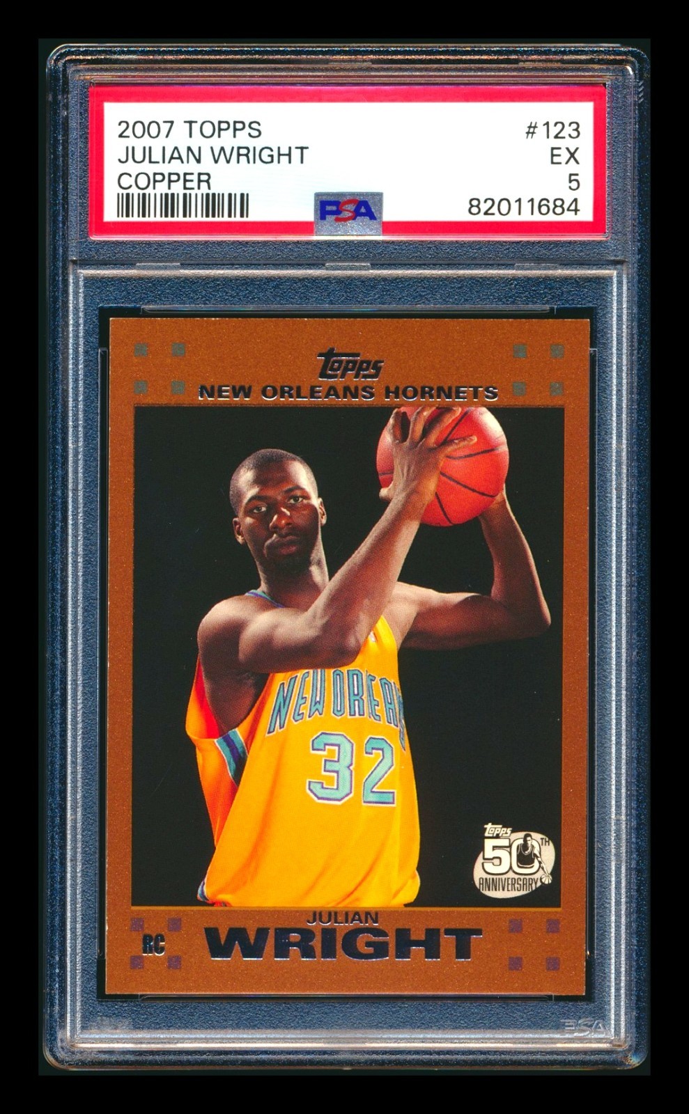 2007-08 TOPPS #123 JULIAN WRIGHT RC COPPER PARALLEL #3/50 PSA 5 POP 1 HIGHEST!