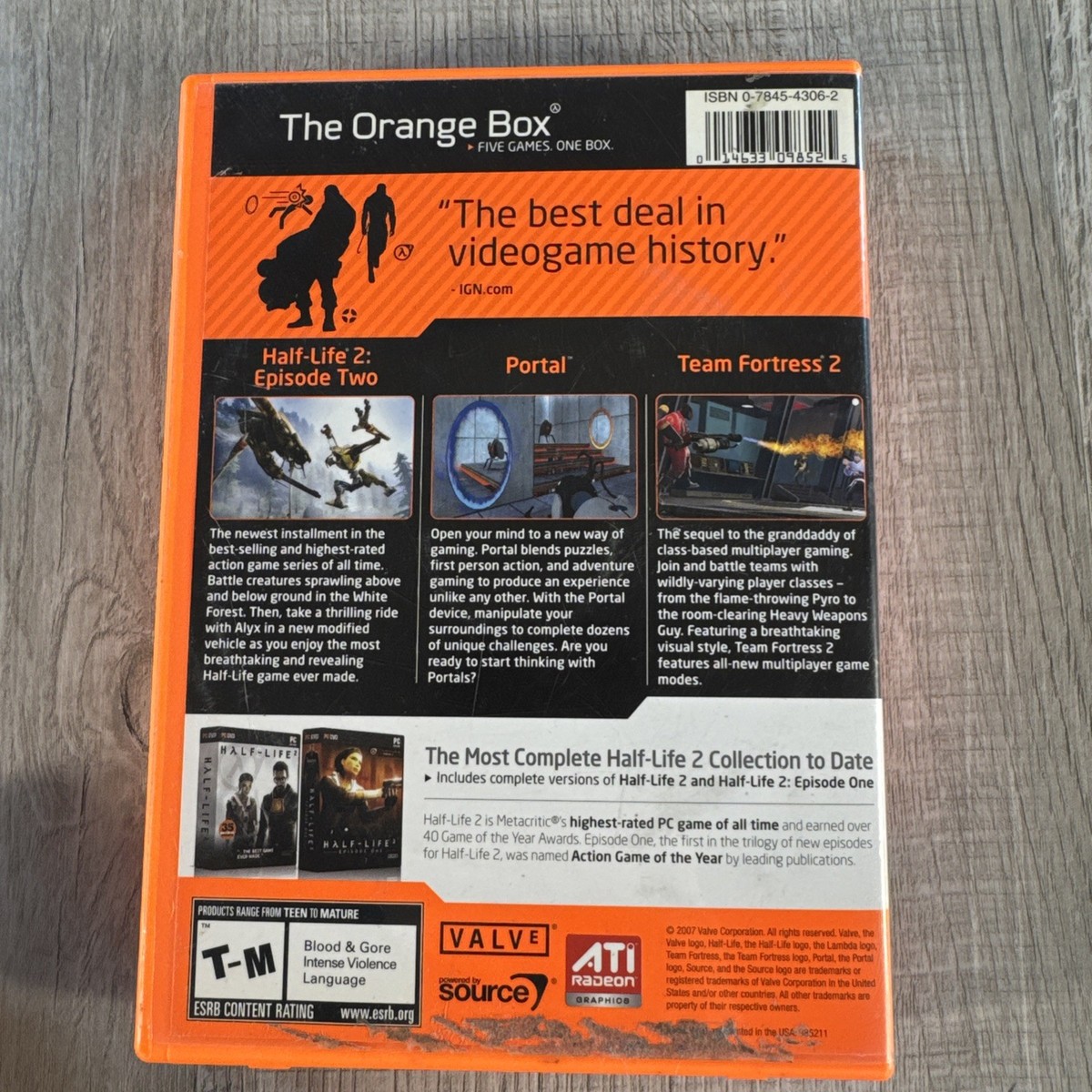 The Orange Box PC DVD Complete 2 Disc Set Half-Life 2 Portal Team