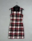 Brooks Brothers Dress Womens 4 Plaid Wool Blend Velvet Collared Red Fleece