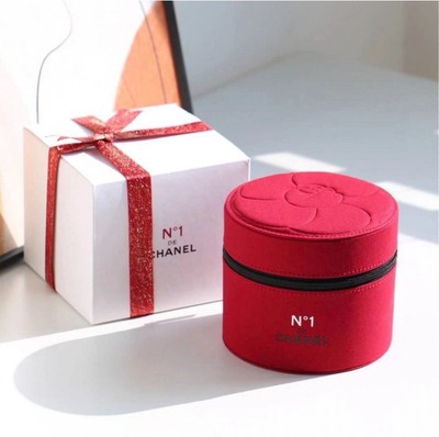 CHANEL@  Red Carmélia Flower Makeup Box , Perfume -cosmetics Organise