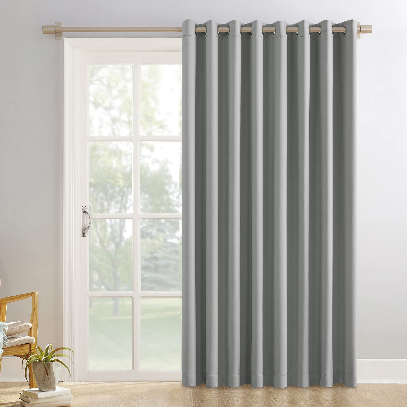 Easton Wide Blackout Sliding Door Curtain 100x84 Inches for Patio  