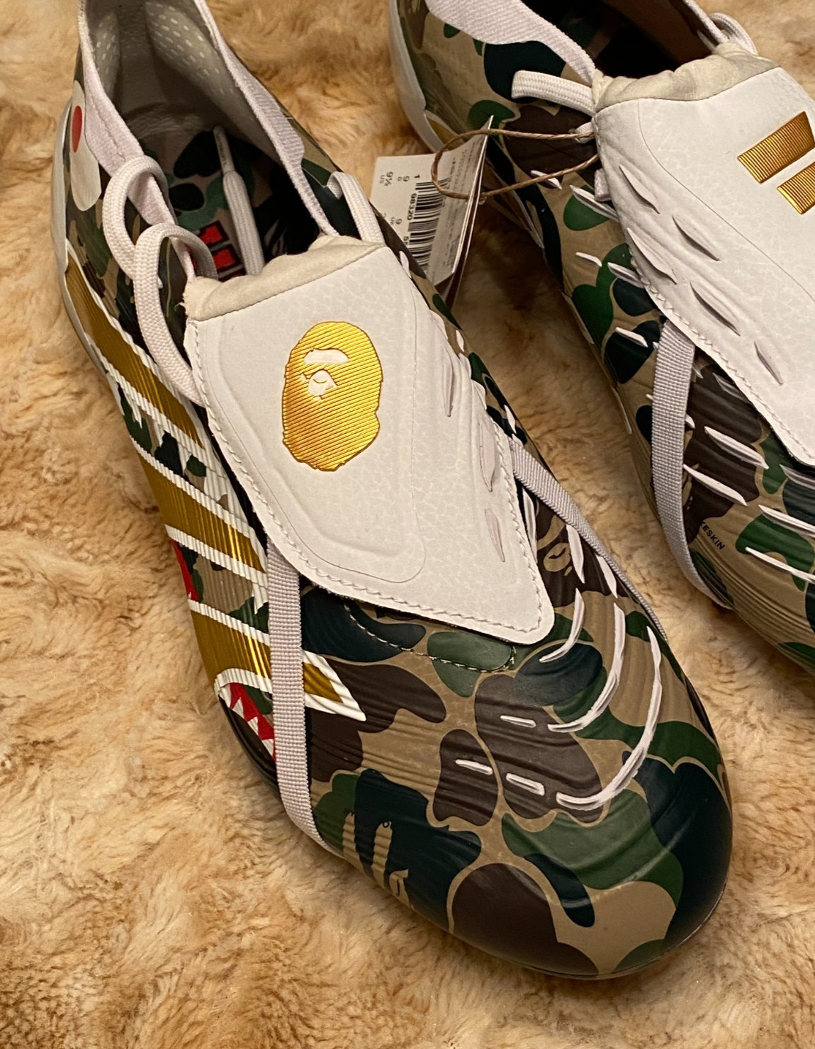 BAPE Adidas PREDATOR ELITE Foldover FG GREEN CAMO SIZE 9.5 CLEATS JS3104 image 7