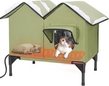 Heated Cat House, Large Heated Outdoor Cat House Weatherproof for Winter,