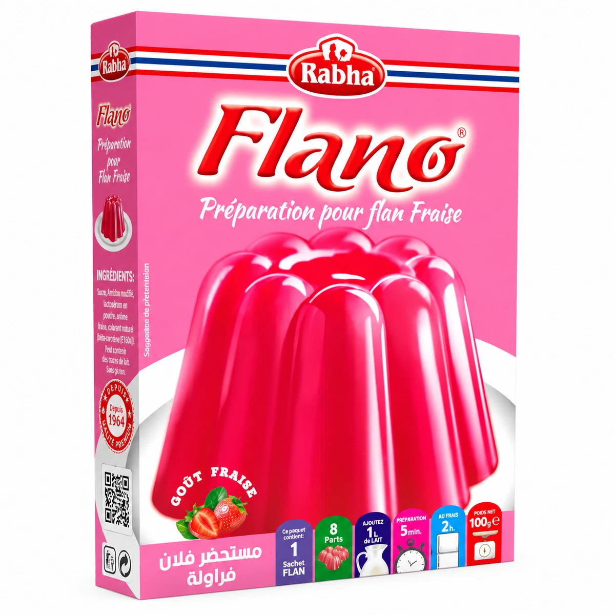 Zubereitung für Flan Rabha Erdbeere 100g - Dessert Erdbeergeschmack