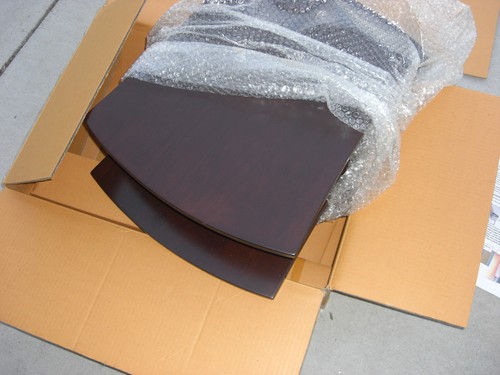 NEW IN BOX PERFECT CHAIR ESPRESSO DARK WOOD STANDARD STRAIGHT SPANNER TABLE - Picture 5 of 8