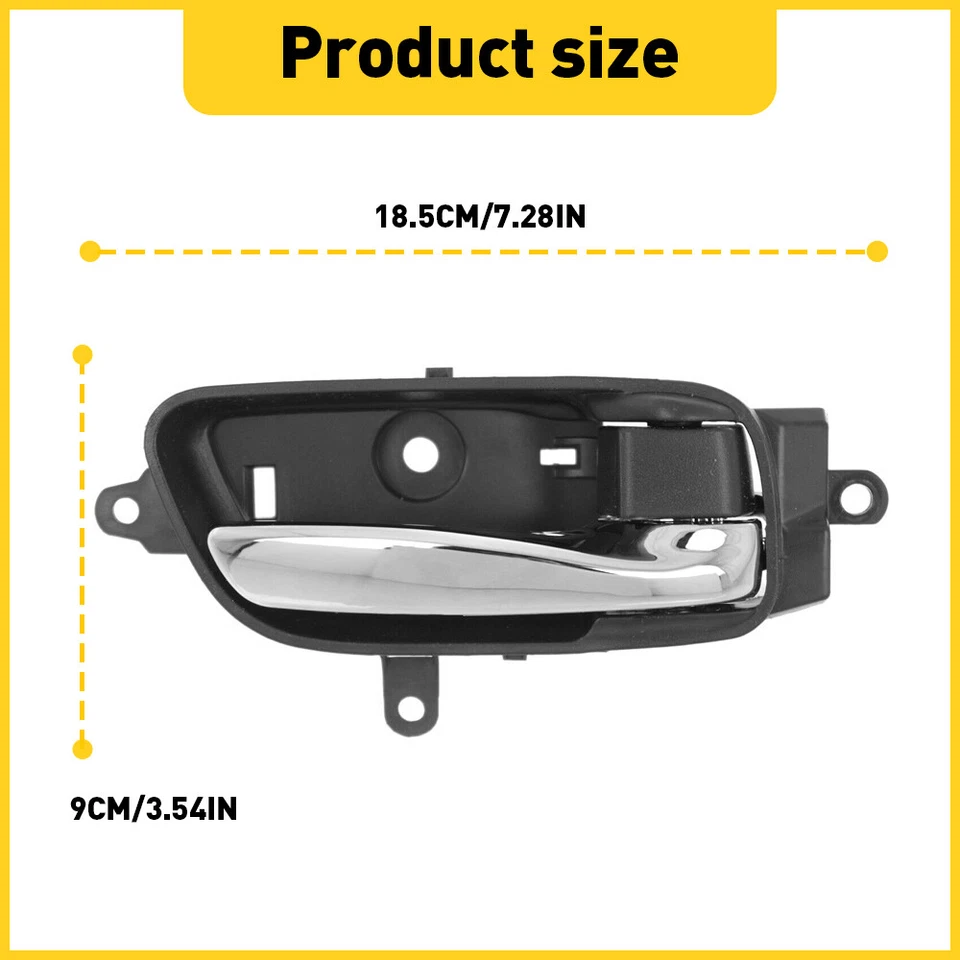 Manija de puerta interior interior y lado del pasajero cromado negro para Altima Pathfinder Foto 2 de 4