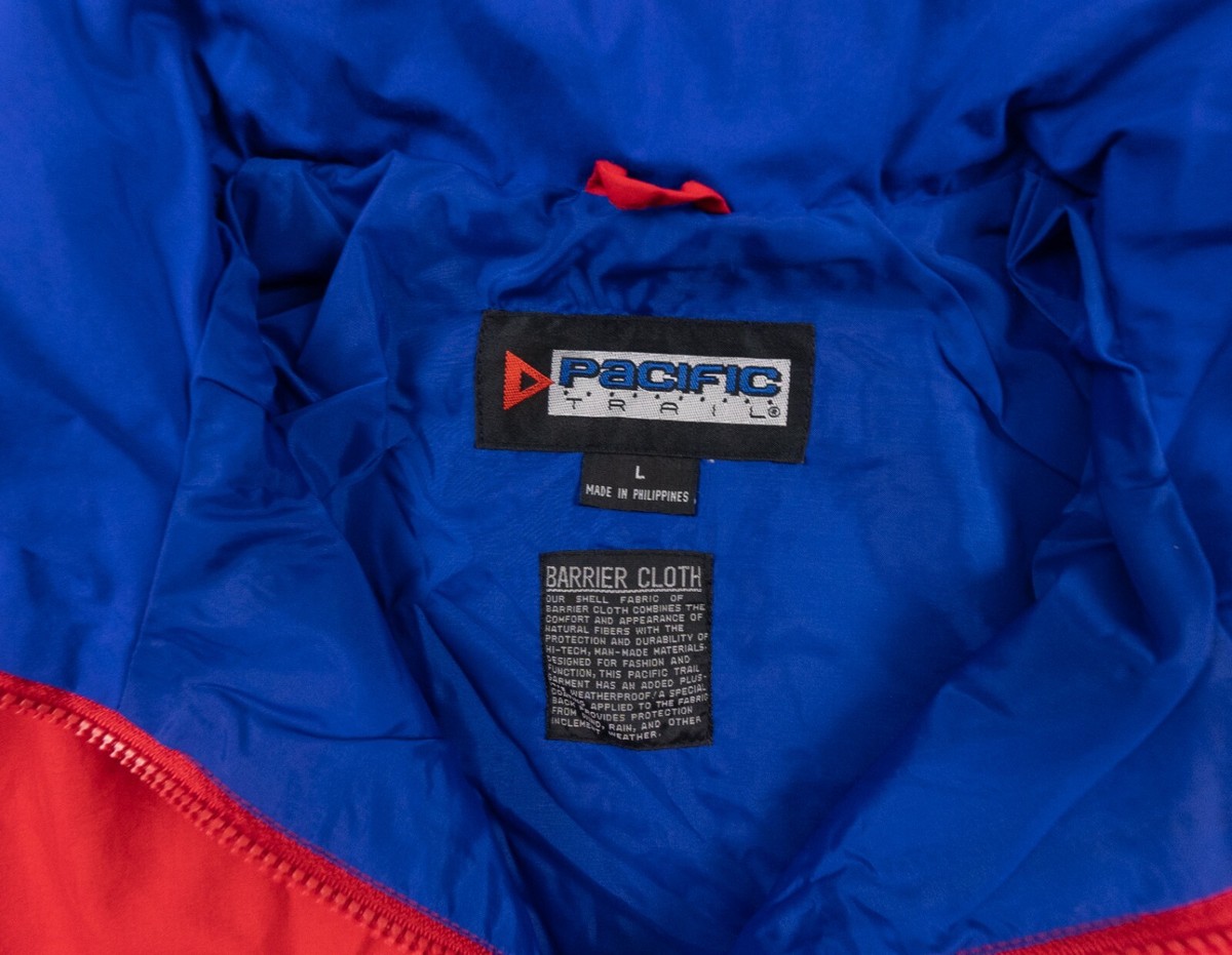 Vintage Pacific Trail Jacket Adult Large Red Full Zip Windbreaker