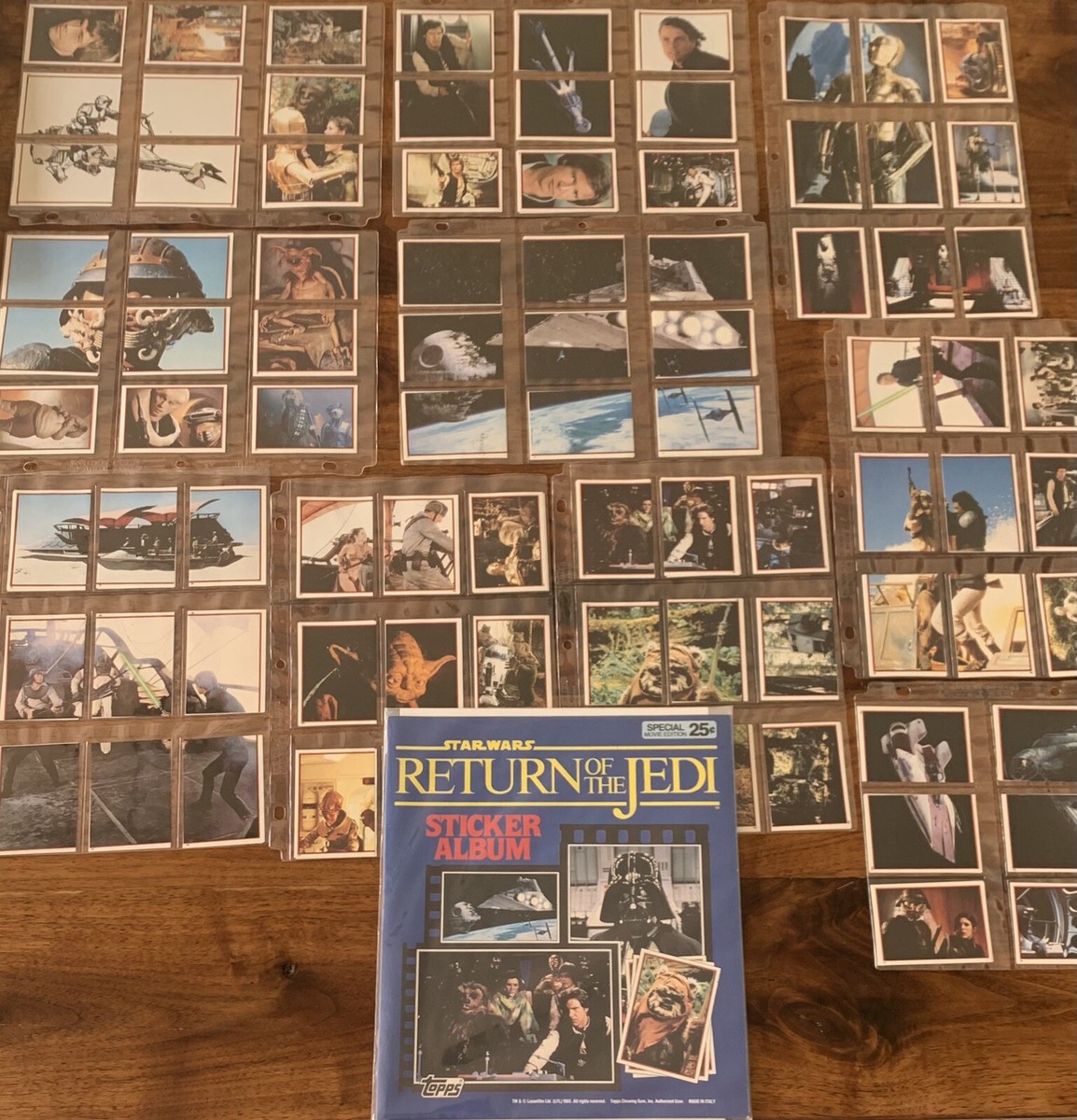 1983 Star Wars Return Of The Jedi Panini 180 Sticker Complete Set