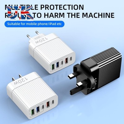 120W Super Fast Charger Head Phone Power Adapter for iPhone Samsung Xiaomi