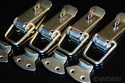 4x Edelstahl Spannverschluss Abschließbar 112mm Kisten/Box-Hebel-Verschluss
