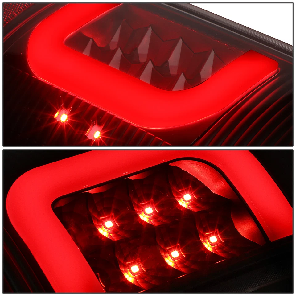 FIT 08-16 FORD SUPER DUTY RED 3D LED C-BAR TAIL LIGHT+THIRD BRAKE LAMP (BLACK) - Image 4 of 4