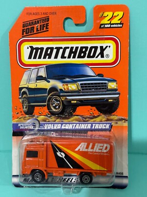 1999 MATCHBOX #22/100 SPEEDY DELIVERY VOLVO CONTAINER TRUCK ALLIED MOVING 3+