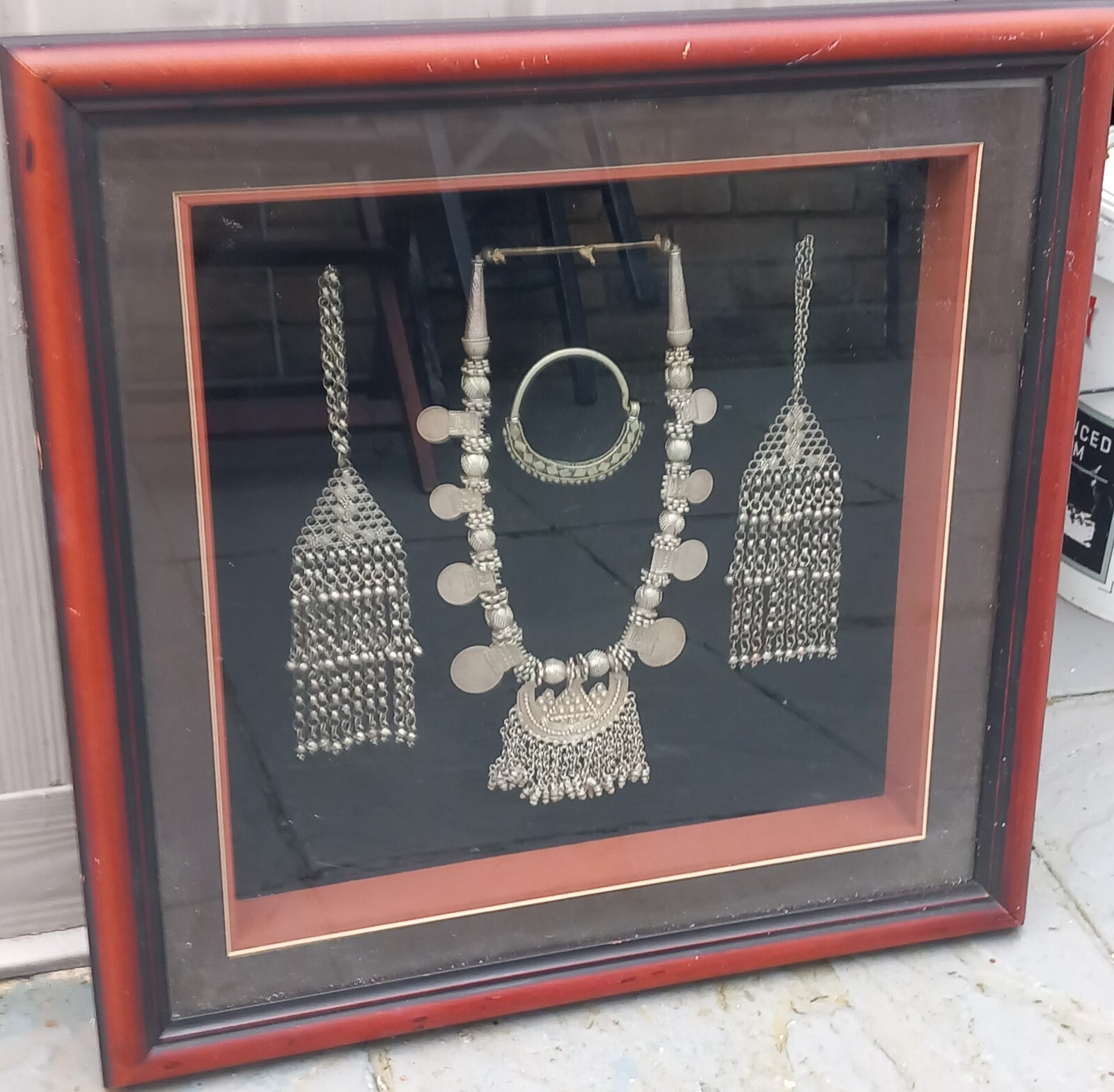 old solid Silver saudi arabian dowry set in presentation case. eBay