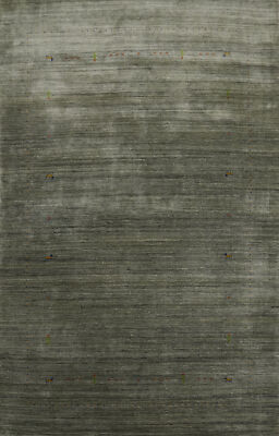 Green Handmade Indian Rug Wool Gabbeh Area Rug 7x10 ft