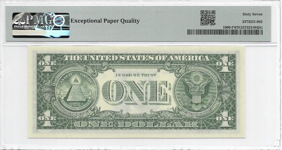 1977 $1 MINNEAPOLIS * STAR * ⭐️ FRN PMG Superb GEM Uncirculated 67 EPQ. 1st of 2 - Image 3 of 3