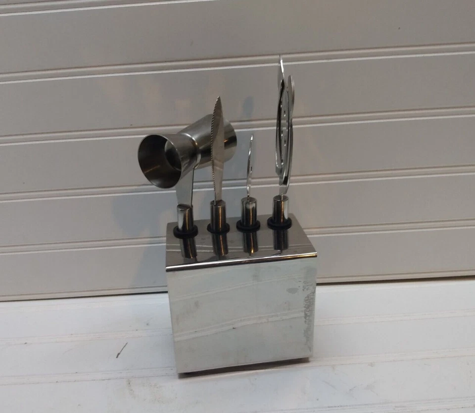 不锈钢酒吧工具套装鸡尾酒机饮料搅拌机调酒器 7 件 — 第 4/4 张图片