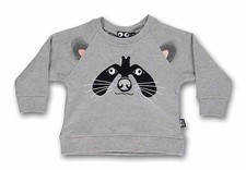 UBANG babblechat Sweater Sweatshirt  Longsleeve Racoon Waschbär grau  12 m  2Y  