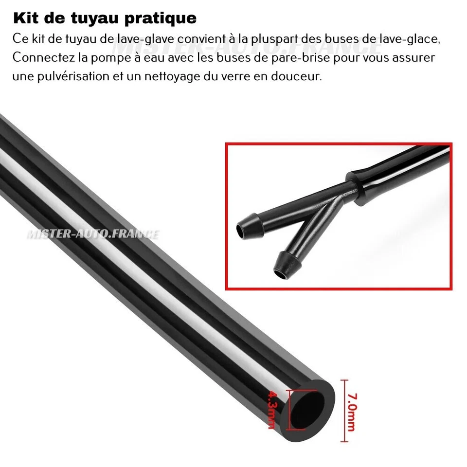 Tuyau Lave Glace Voiture Gicleur Peugeot Citroën Renault Universel Durite 2M - Photo 3/4