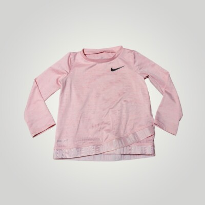 Nike Dri-Fit Top Girls Size 24 Months Pink Toddlers Long Sleeve Shirt
