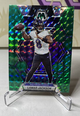 Lamar Jackson 2023 Panini Mosaic #13 Green Mosaic Baltimore Ravens MVP QB1  