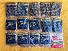 14 pairs Silkies Control Top pantyhose lot - small - nude + 1 Sheer to Waist