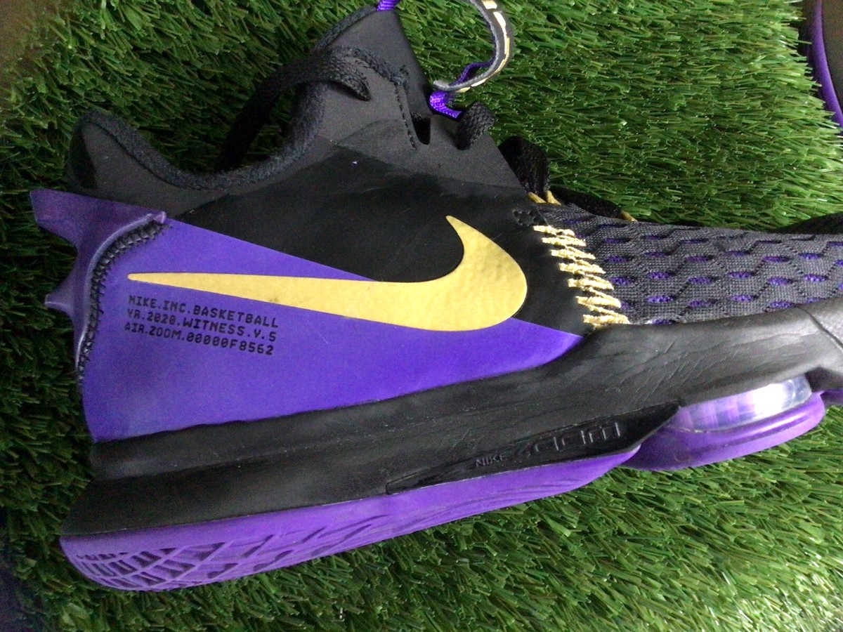Nike LeBron Witness 5 Fierce Purple Metallic Gold LA Lakers