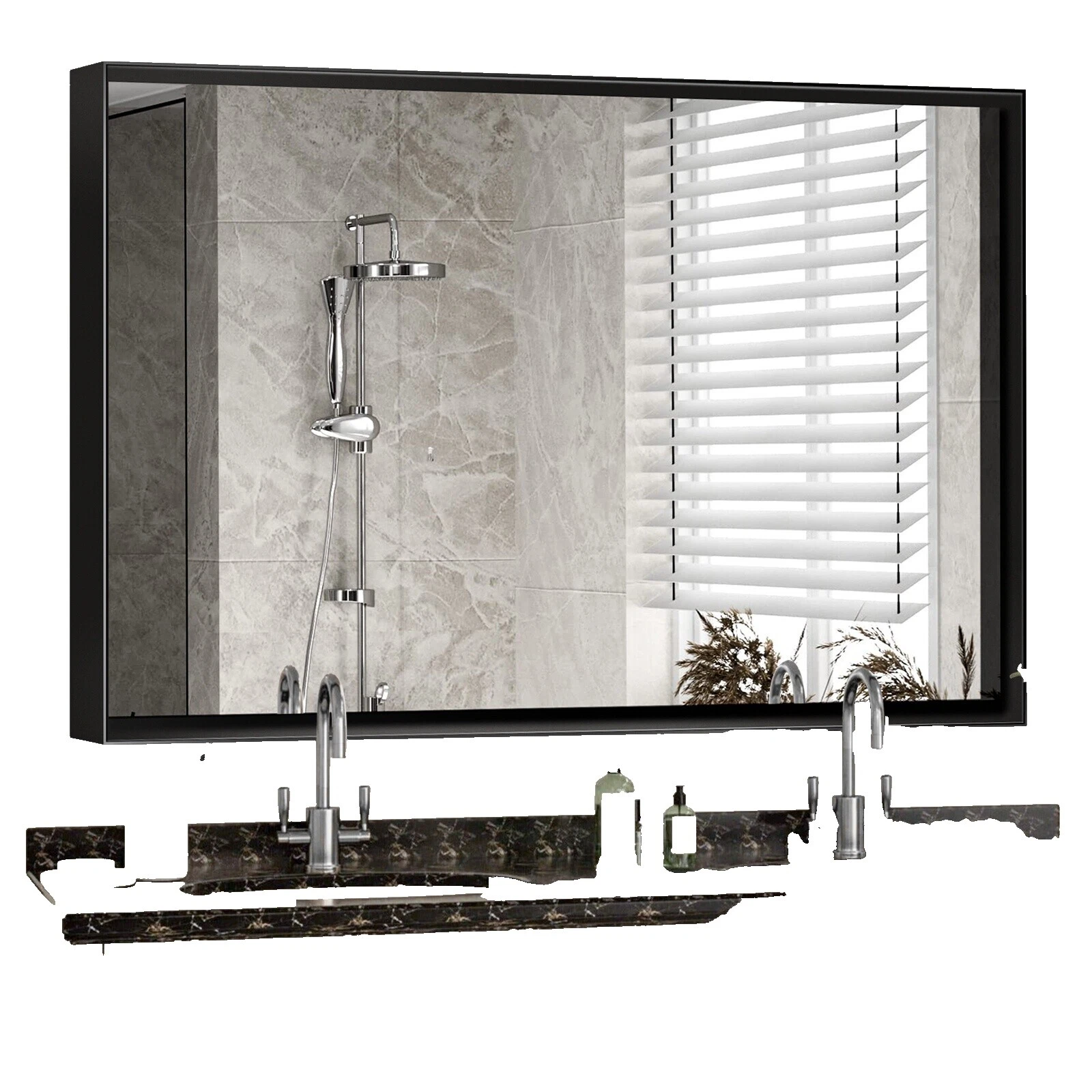 Marco de Metal Rectangular Espejos de baño