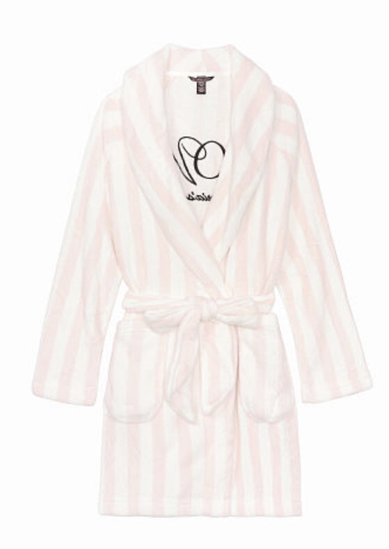 NEW Victoria's Secret ANGEL Cozy Short Robe SOFT Iconic Pink
