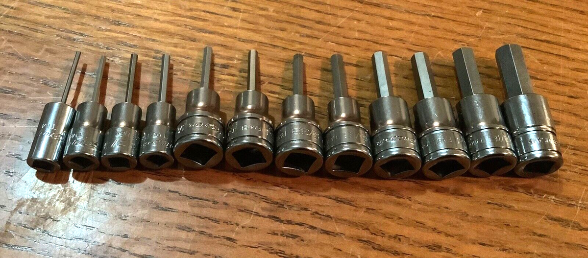 Snap-on 12pc SAE Hex Bit Socket Driver Set 212EFTAY for sale