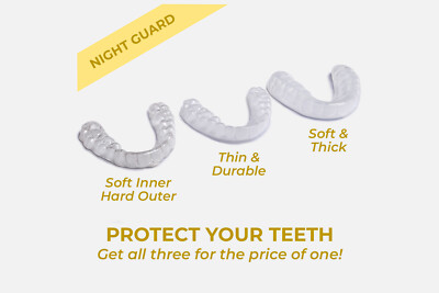Custom Night Guard Kit   3 Upper Guards for Teeth Grinding & Clenching