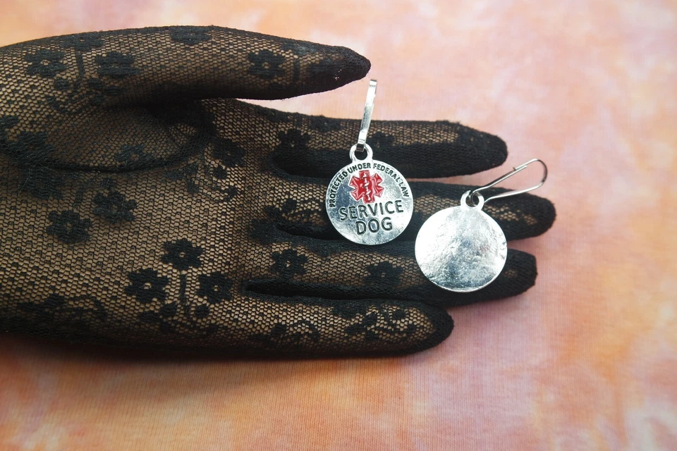 2pc set Service Dog Tags Therapy Dog ID Sturdy clasp Quick clip on/off Fast Ship - Image 3 of 4