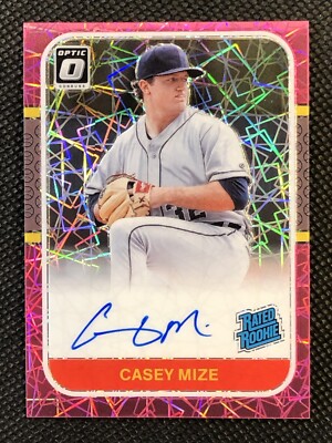 2021 Donruss Optic Retro '87 Rated Rookies Auto Pink Velocity RC Casey Mize /30