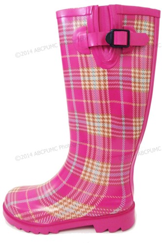 New Women's Colors Flat Festival Mid Calf Rubber Snow & Rain Boots Styles, Sizes - Picture 4 of 15