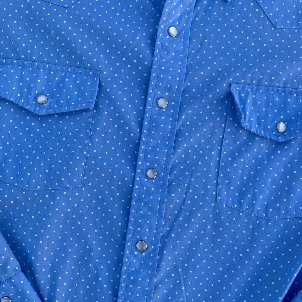 Camisa a Presión De Colección Malco Modes San Fran Azul Perla Occidental Para Hombres 16.5 35 Foto 2 de 4