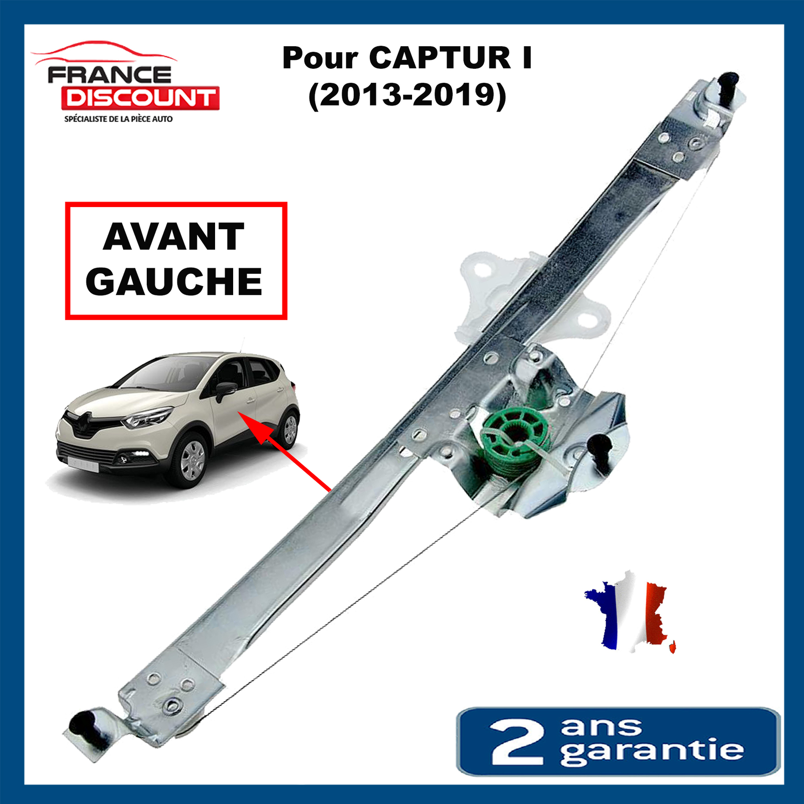 Lève-vitre électrique droit fluide et silencieux pour Captur I 807210269R