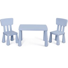 3 Piece Plastic Children Activity Table For Kindergarten Playroom Easy Clean