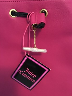 Juicy Couture Large Hot Pink and Black Drawstring Backpack  display picture 3
