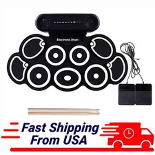 Electronic Drum Set USB Roll-Up Silicon Drums Pad Digital Foldable Electric