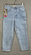 Y2K Vtg Bugle Boy Jeans 750 Light Wash Easy Fit Tapered Leg Full Thigh Jeans NWT