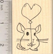 Valentine's Day Chinchilla Rubber Stamp J20215 WM