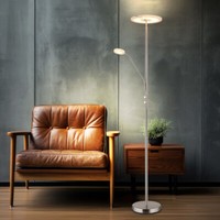 Stehlampe Deckenfluter Leseleuchte Led Flexospot Drehdimmer Glas Nickel Matt