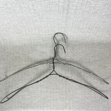 Heavy Duty Twisted Metal Clothes Hangers with shoulder loop Antique Set of 2
