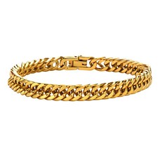 8mm/12mm Bold Heavy Stainless Steel Cuban Bracelets for Men Boys Wristband